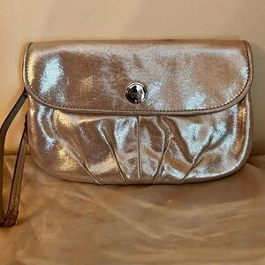 Coach Metallic Gold Wristlet Clutch